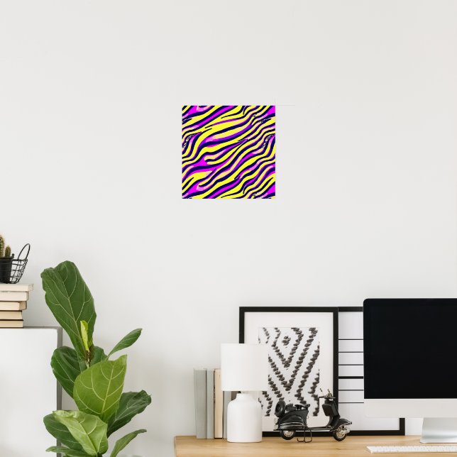 Poster Zebra Print Stripe Abstrato Art Selvagem (Escritório em casa)