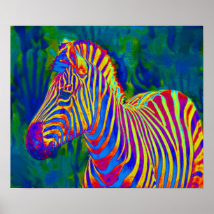 Póster zebra psicadélico