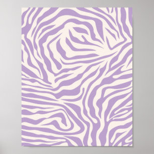 Poster Zebra Stripes Preppy Purple Animal Print