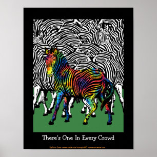 Poster Zebra tingido em nó