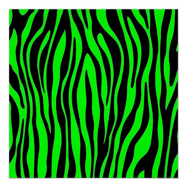 Póster Zebra verde limão (Frente)