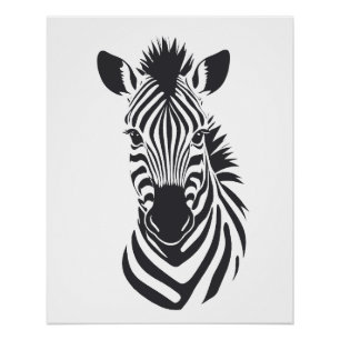 Póster Zebra Vetor Art Animal Modern Urban City Graphic