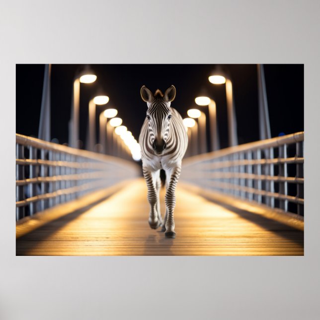 Poster Zebra Willife Animal Na Rua Ao Exterior (Frente)