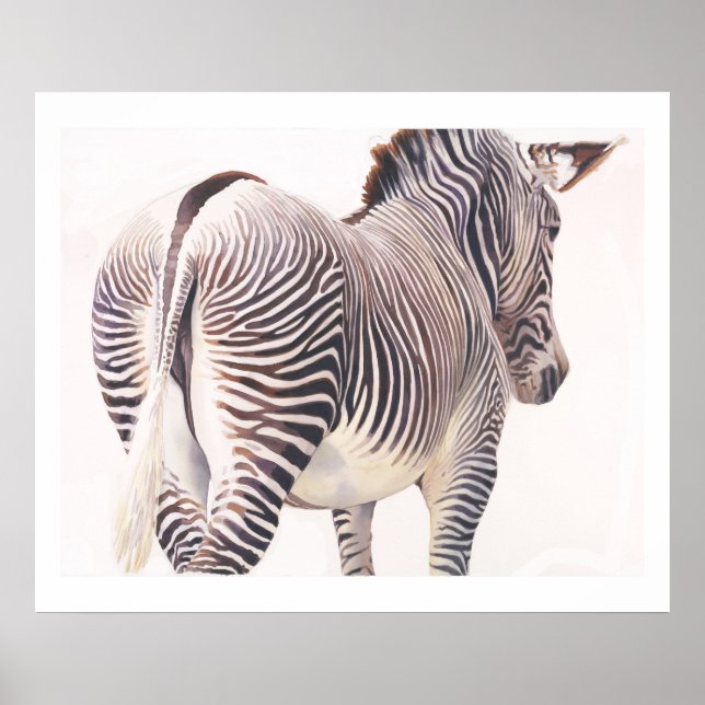 Póster Zebra Willife Watercolor "Caminho Errado" (Frente)