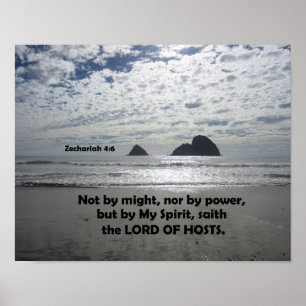 Póster Zech 4:6 Não pelo poder nem pelo poder