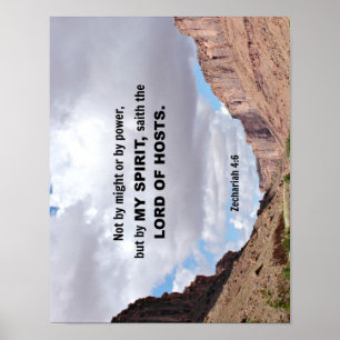 Poster Zechariah 4:6 Não pelo poder, nem pelo poder....
