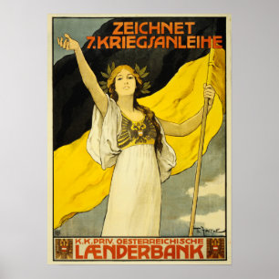 Poster ZEICHNET KRIEGSANLEIHE War Bonds Áustria Hungria