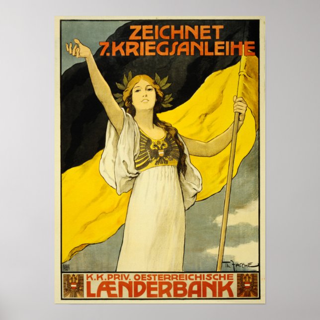 Poster ZEICHNET KRIEGSANLEIHE War Bonds Áustria Hungria (Frente)