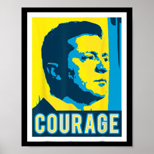 Poster Zelensky - Coragem - Ucrânia 