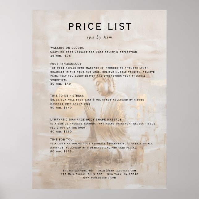 Poster Zen Buddha Spa Salão de Cura  (Frente)
