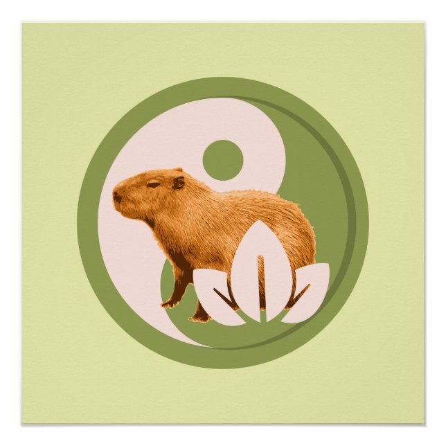 Póster Zen Capivara Yin Yang Nature Pacífica (Frente)