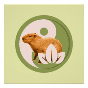 Póster Zen Capybara Yin Yang