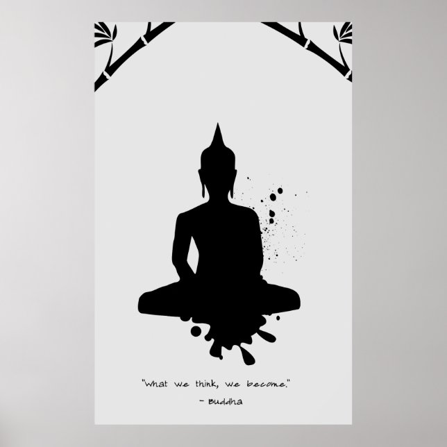 Poster Zen Citação: Sabedoria e Meditação (Frente)