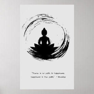 Poster Zen Citação: Sabedoria e Meditação