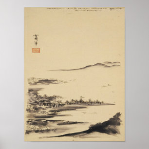 Poster Zen Classics - Sesshu - Paisagem do outono