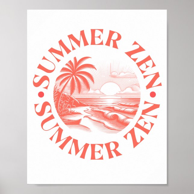 Poster Zen de Verão: Sol e Serenidade (Frente)