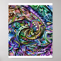 Zen Swirl — Cartaz de Arte de Redemoinho de Cores 