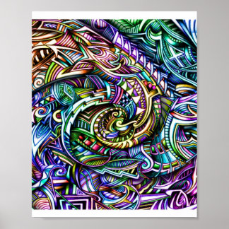 Poster Zen Swirl — Cartaz de Arte de Redemoinho de Cores 
