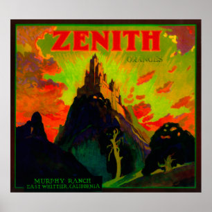 Póster Zenith Orange LabelWhittier, CA