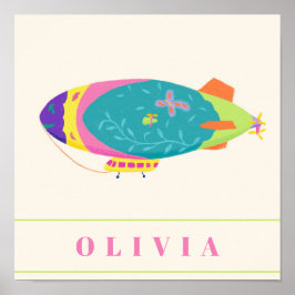 Poster 'Zeppelin' do conjunto de 3 "The 'Dream To Fly'"