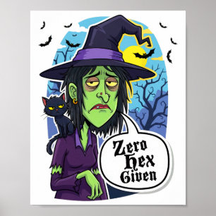 Poster Zero Hex Dando Engraçada Bruxa de Halloween Teto