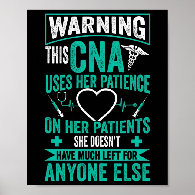 Poster Zertifizierte Pflegeistentin Geschenk Cna Nurse (Frente)