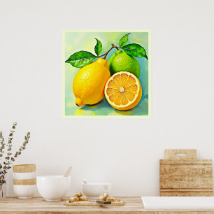Poster Zesty Citrus Burst of Sunshine Design