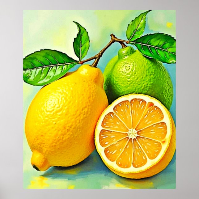 Poster Zesty Citrus Burst of Sunshine Design (Frente)