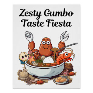 Póster Zesty Gumbo Taste Fiesta