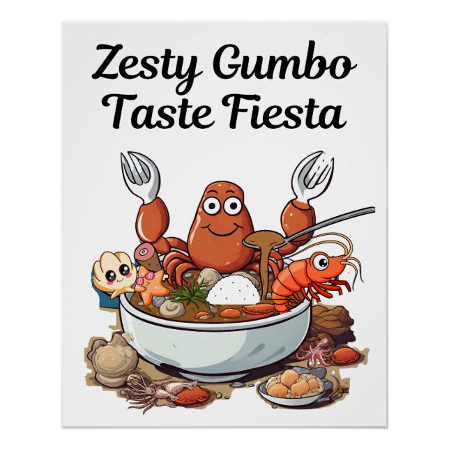 Póster Zesty Gumbo Taste Fiesta (Frente)