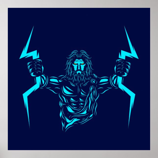 Poster Zeus mythology pop art (Frente)