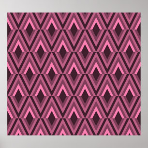 Poster Zig Zag Geométrico Étnica Sem Costura