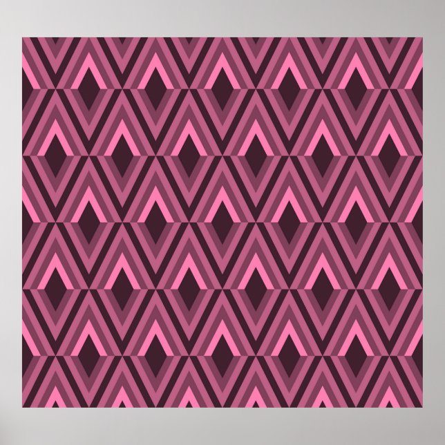 Poster Zig Zag Geométrico Étnica Sem Costura (Frente)