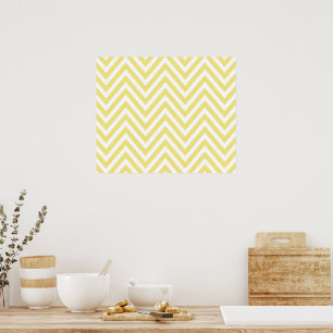 Poster Zigzag Amarelo, Chevron Amarelo, Padrão Geométrico