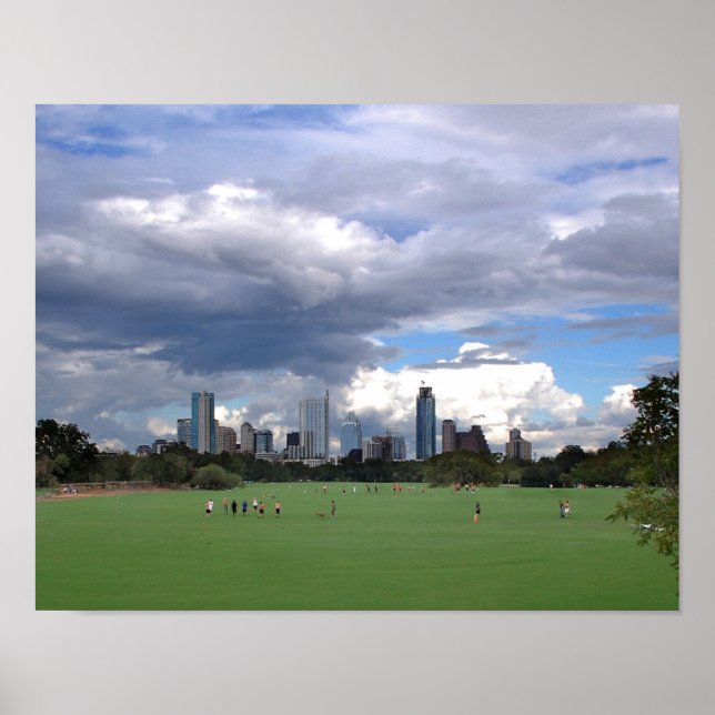 Poster Zilker Park Austin Texas Skyline 3 (Frente)