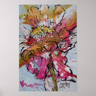 Poster Zínia em declínio 001 / Artista Larry Lerew