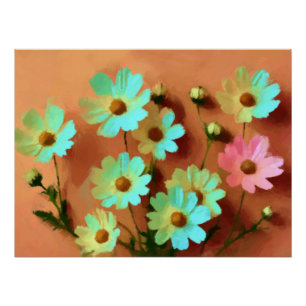 Póster Zinnia Elegans Flowers Art