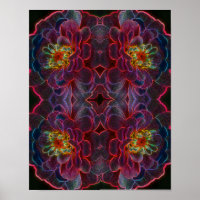 Zinnia Fantasy Abstrato Flower Art