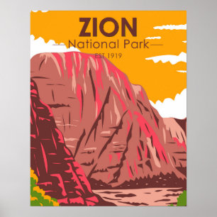 Poster Zion National Park Utah Vintage