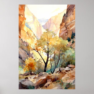 Poster Zion National Park Watercolor