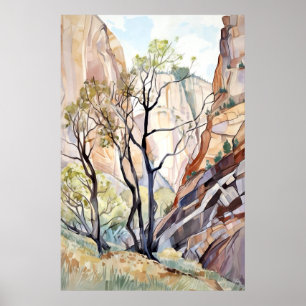 Poster Zion National Park Watercolor