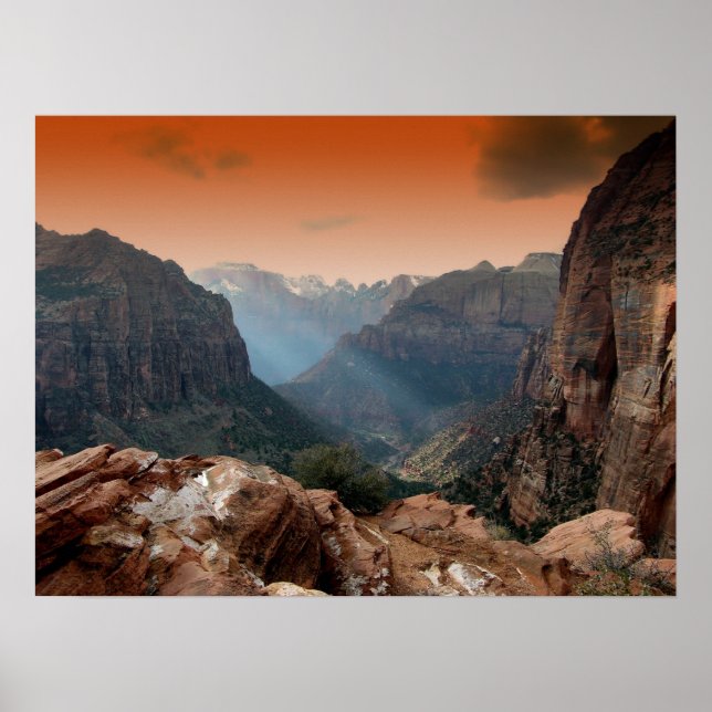 Póster Zion Park, uma paisagem natural incrível de Utah (Frente)