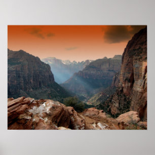 Póster Zion Park, Utah incrível paisagem natural