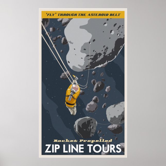 Póster Zip Line percorre a cinta de asteroides (Frente)