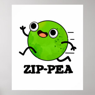 Poster Zip-pea Engraçado Zippy Pea Pun