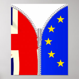 Poster Zipper rachado da UE de Brexit Reino Unido
