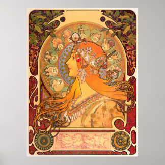 Poster Zodiac, 1896, por Alphonse Mucha