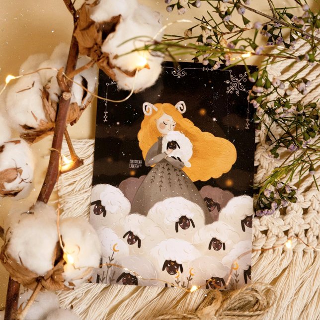 Póster Zodiac Aries por Alexandra Dikaia (You should reconcile with your inner Aries to lead others. )