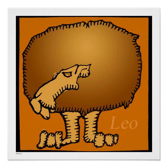 Póster Zodiac assina Leo Aniversário Perfeito Poster 20x2 (Frente)