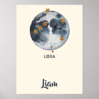 Poster Zodiac Celestial Libra Nursery Wall Art